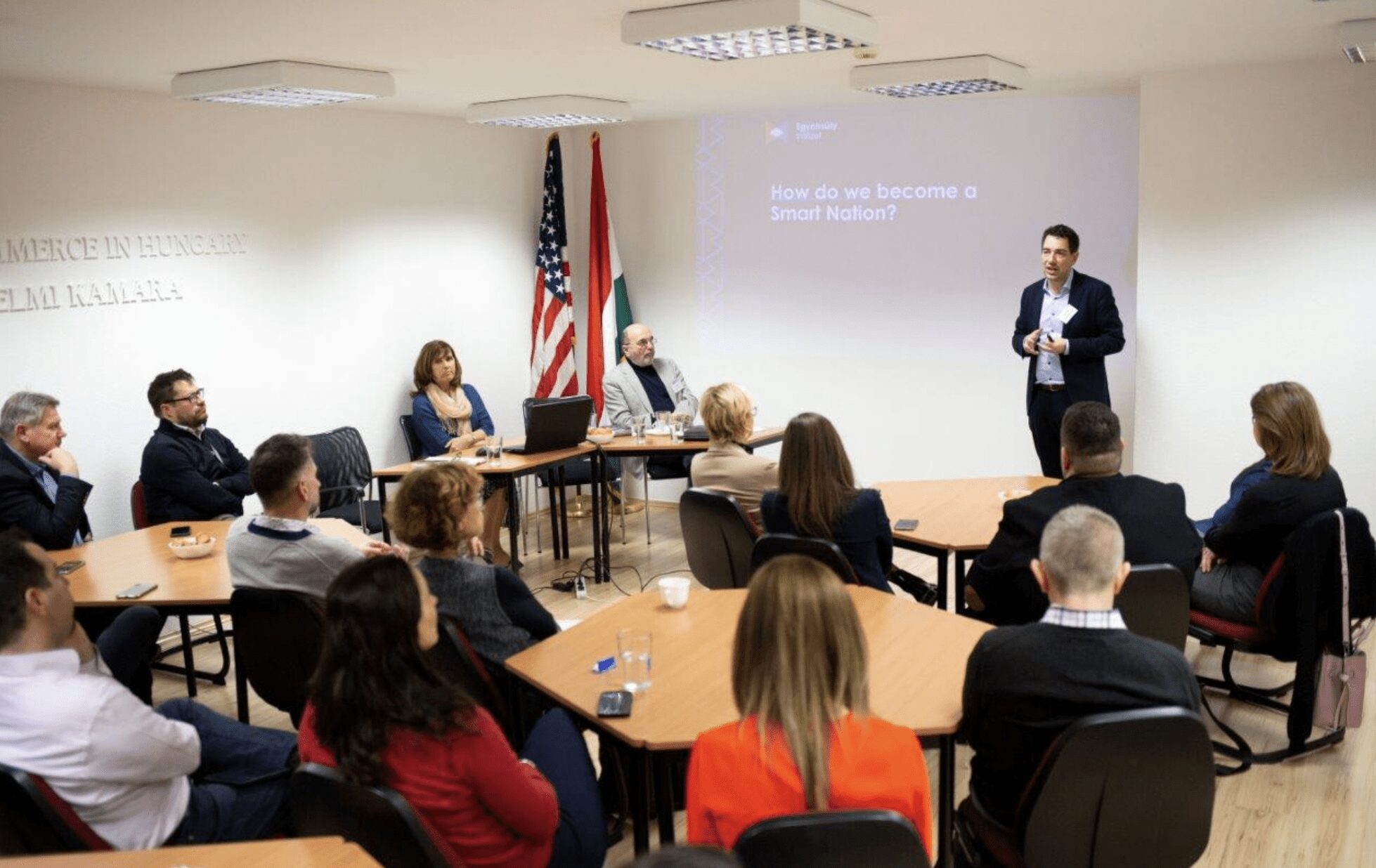 Tamás Boros was invited to AmCham Hungary to speak about the future of educatiom